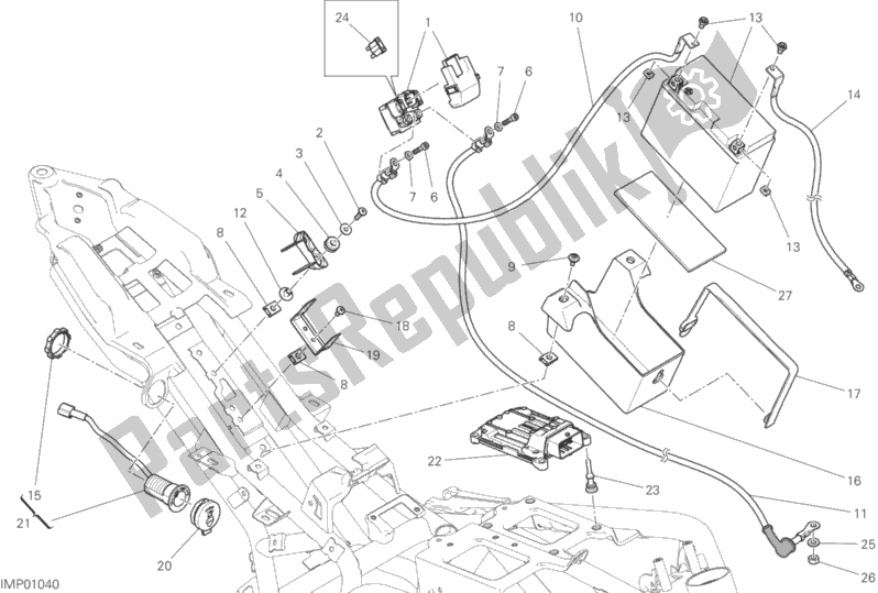 Toutes les pièces pour le Support De Batterie du Ducati Monster 797 Thailand USA 2018